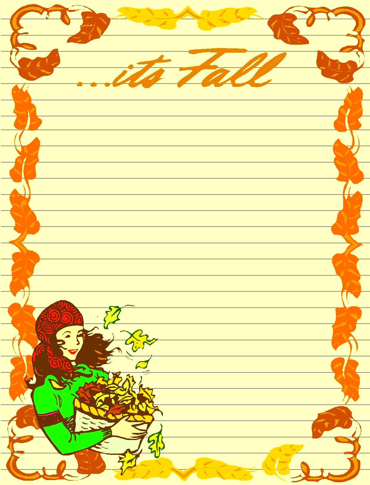 fall stationery borders