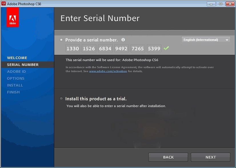 Adobe Photoshop CS6 Extended serial key or number