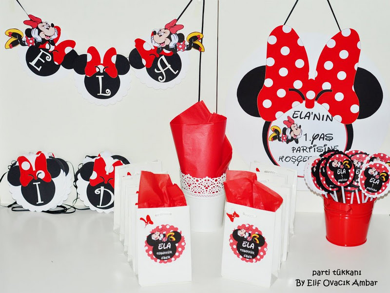 Minnie Mouse Parti Malzemeleri Parti Dukkanim