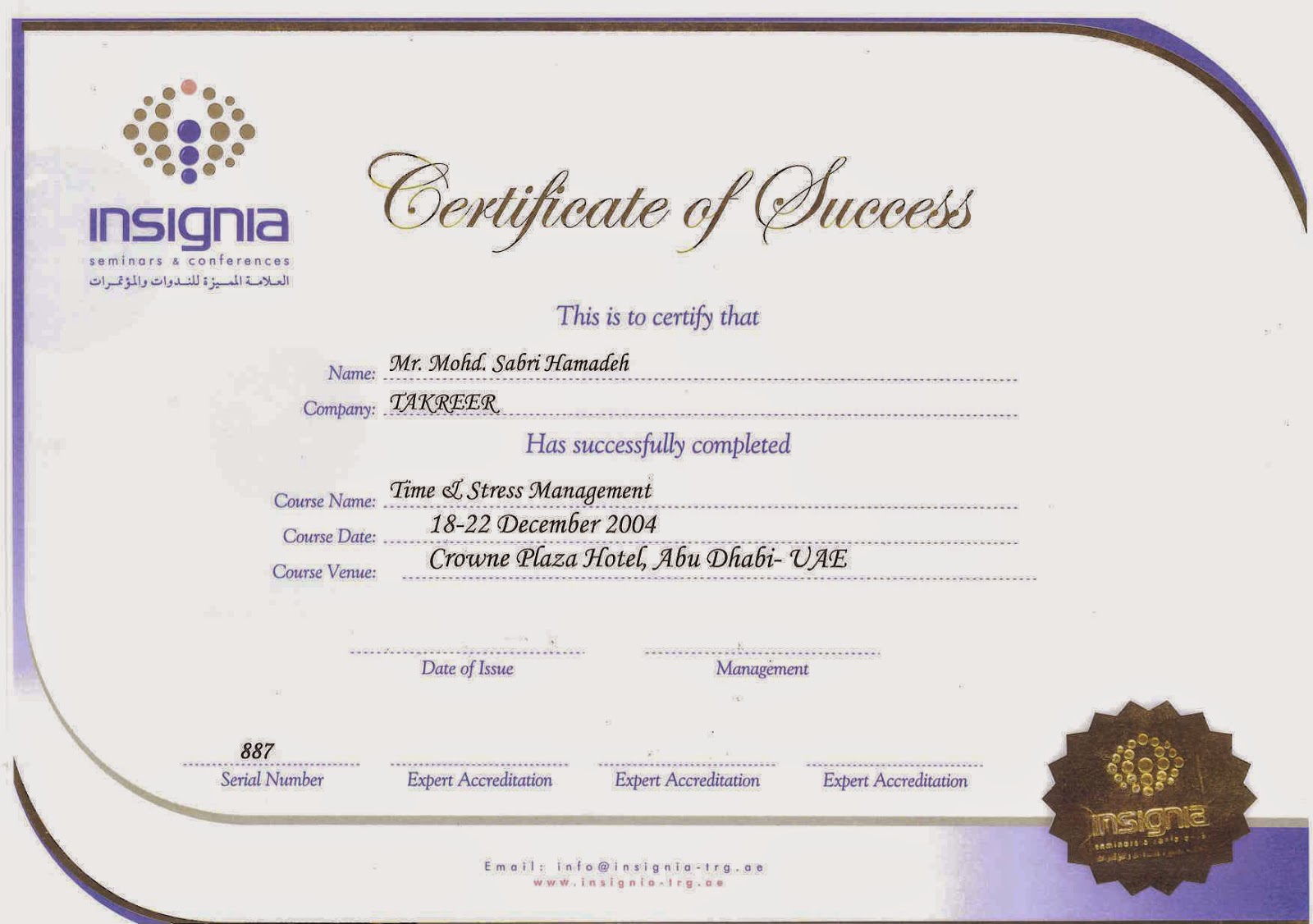 Mohamad Sabri Hamadeh Time Stress Management Training