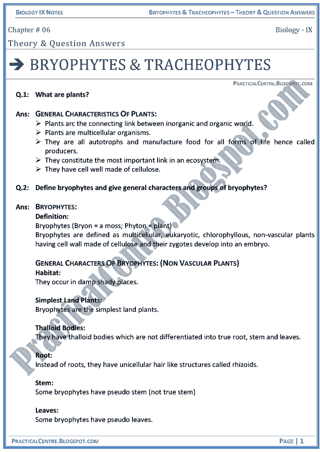 bryophytes-and-tracheophytes-theory-and-question-answers-biology-ix