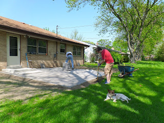 My brother and father-in-law help put the patio together