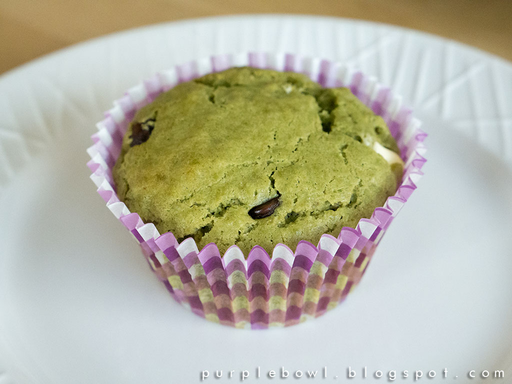 Purple bowl Green tea muffins recipe