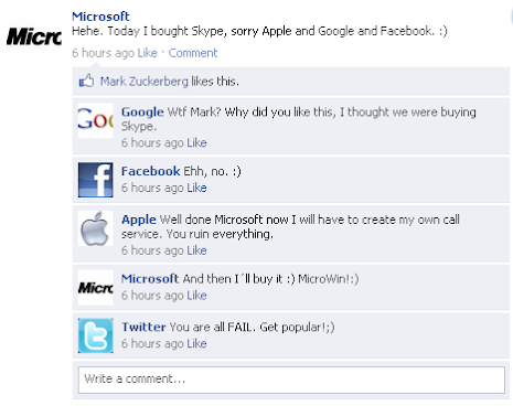 Fake Facebook wall