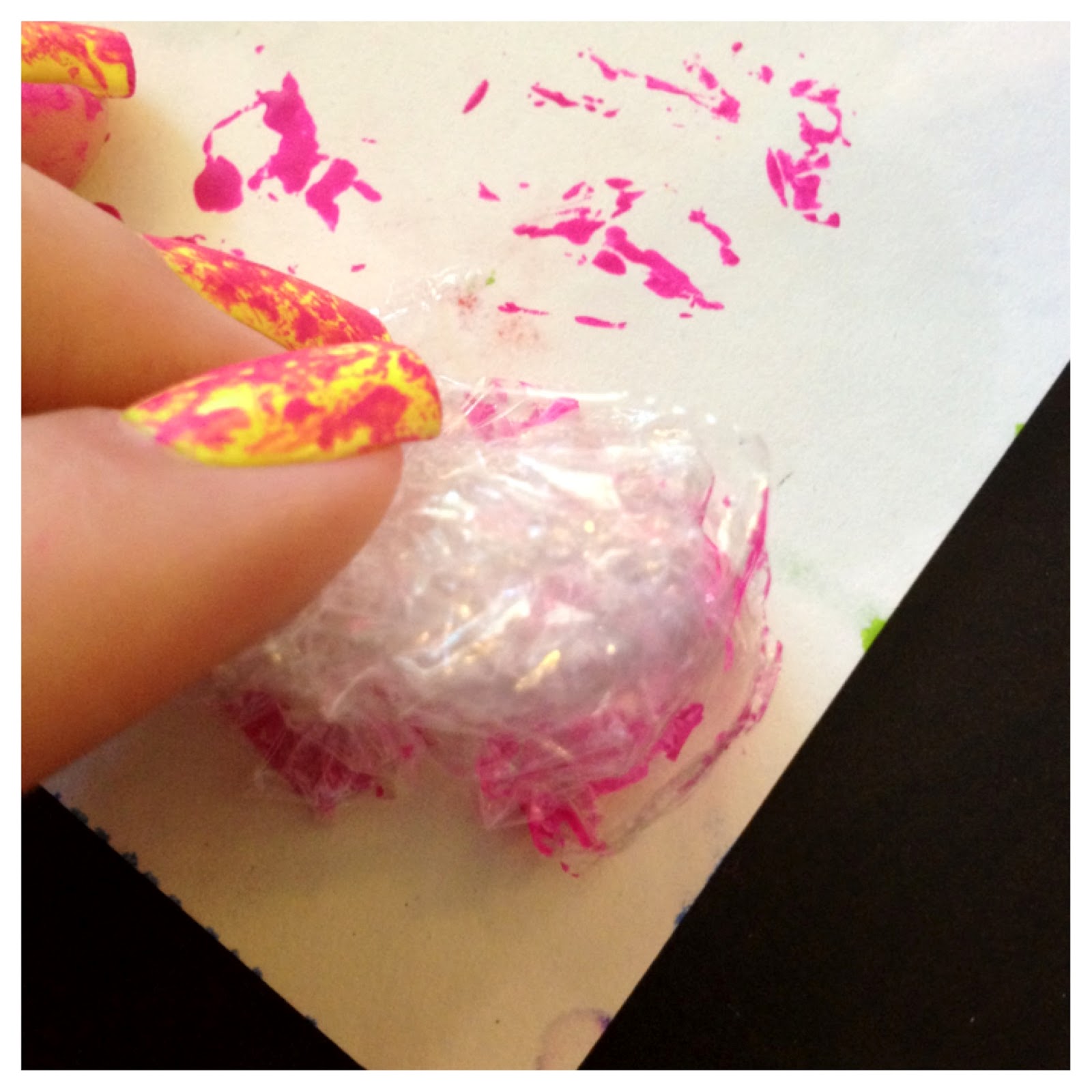 Aubrey Hannah Neon Saran Wrap Tutorial
