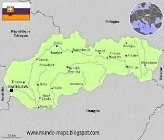 Eslovaquia Mapa Geografi Político