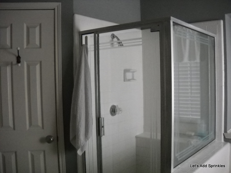 Let's Add Sprinkles Oven Cleaner on the Shower Surround