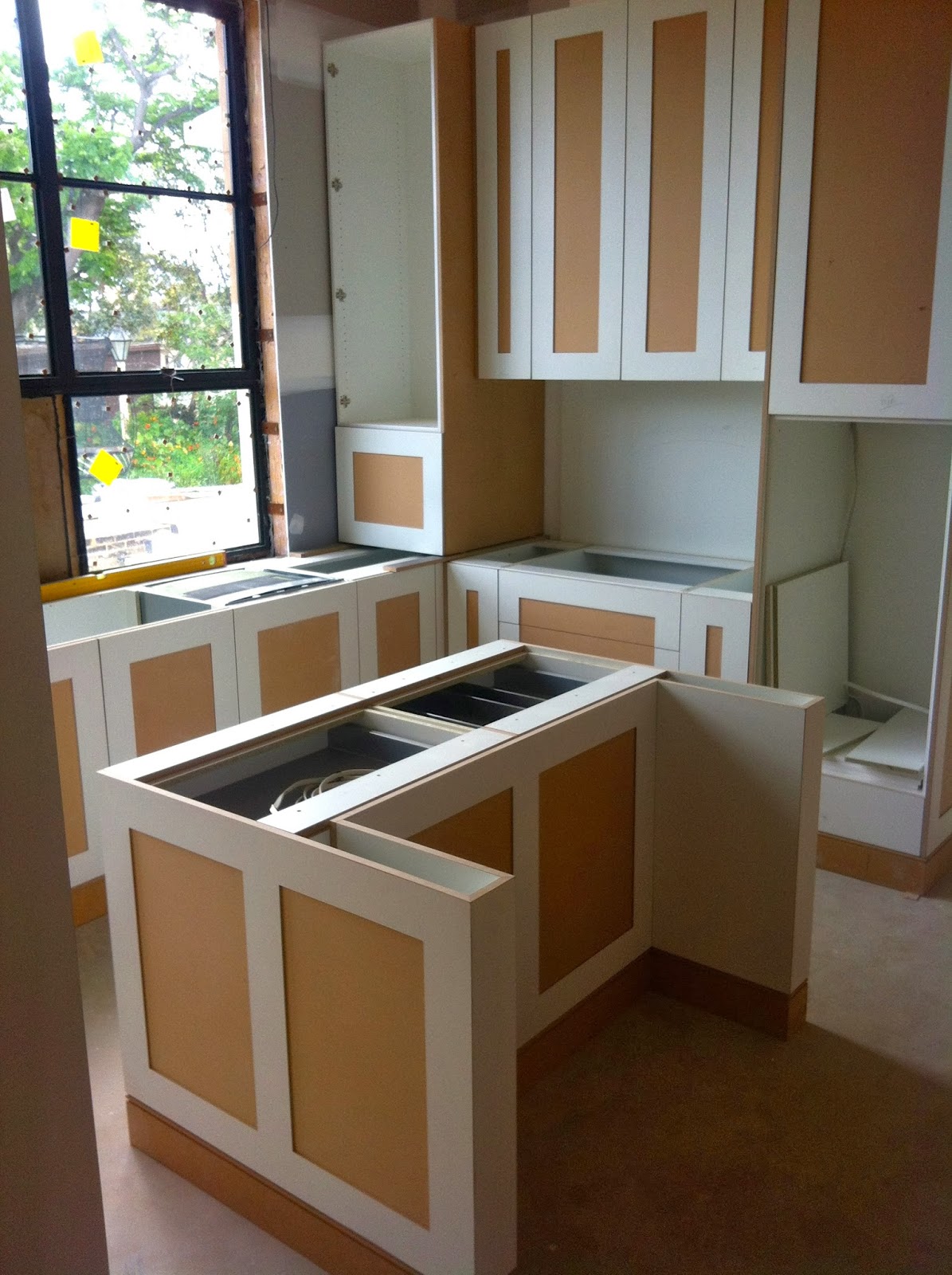 Modern Bamboo Dining Room Table In the back extension, the new kitchen and laundry have been installed