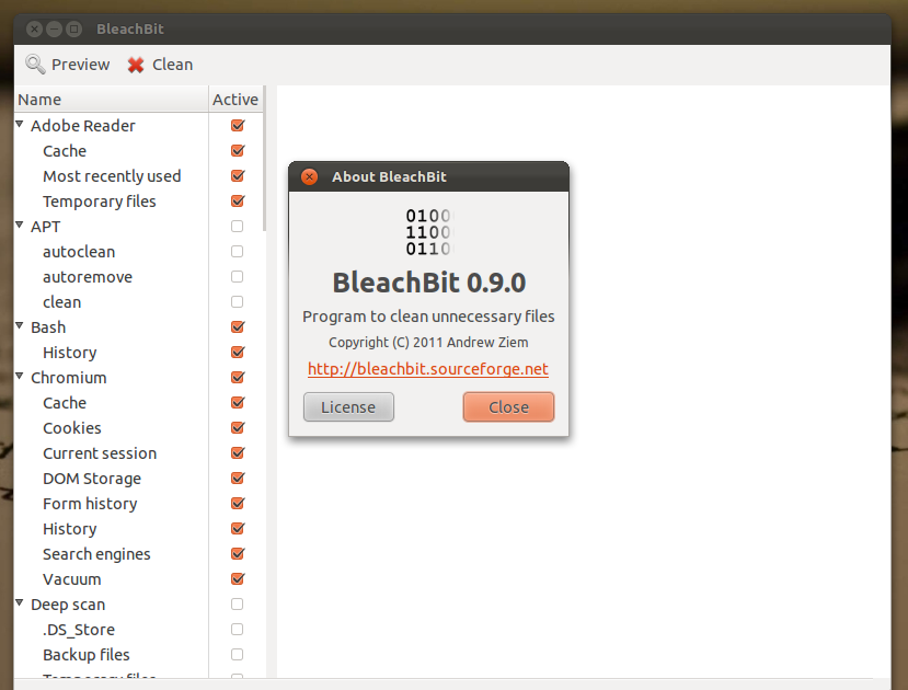 [Ubuntu] Instal BleachBit 0.9.0 di Ubuntu 11.10 Oneiric Ocelot