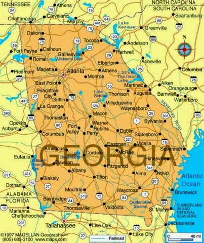 Georgia Mapa Frontera Georgia Mapa Frontera