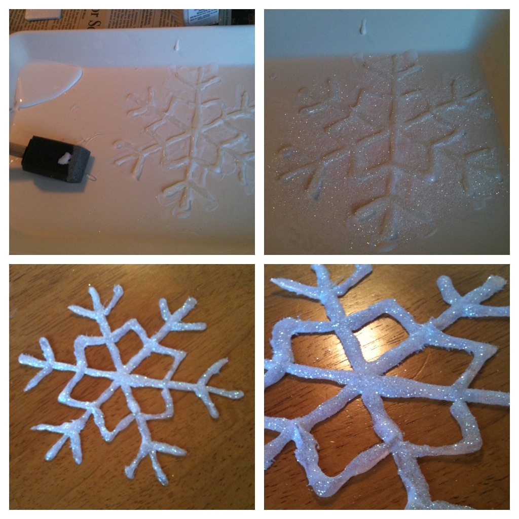 Sunshine Maker Meg DIY Projects Hot Glue Glittered Snowflakes