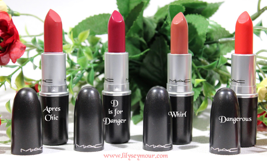 Fun Fierce Fabulous Beauty Over 50 Swatches Mac Lipsticks In Apres Chic D For Danger Whirl Dangerous Swatches On Brown Skin