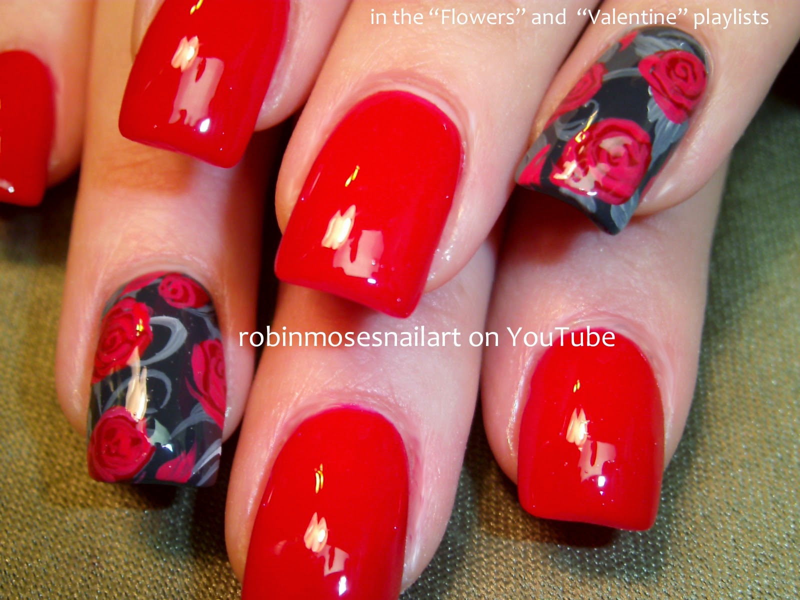 elegant red nail art