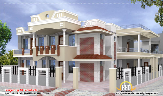 Indian home design - 5100 Sq. Ft. - View 1(474 Sq.M.) (567 Square Yards) - April 2012