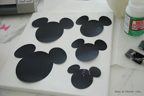Mickey Mouse silhouettes on canvas