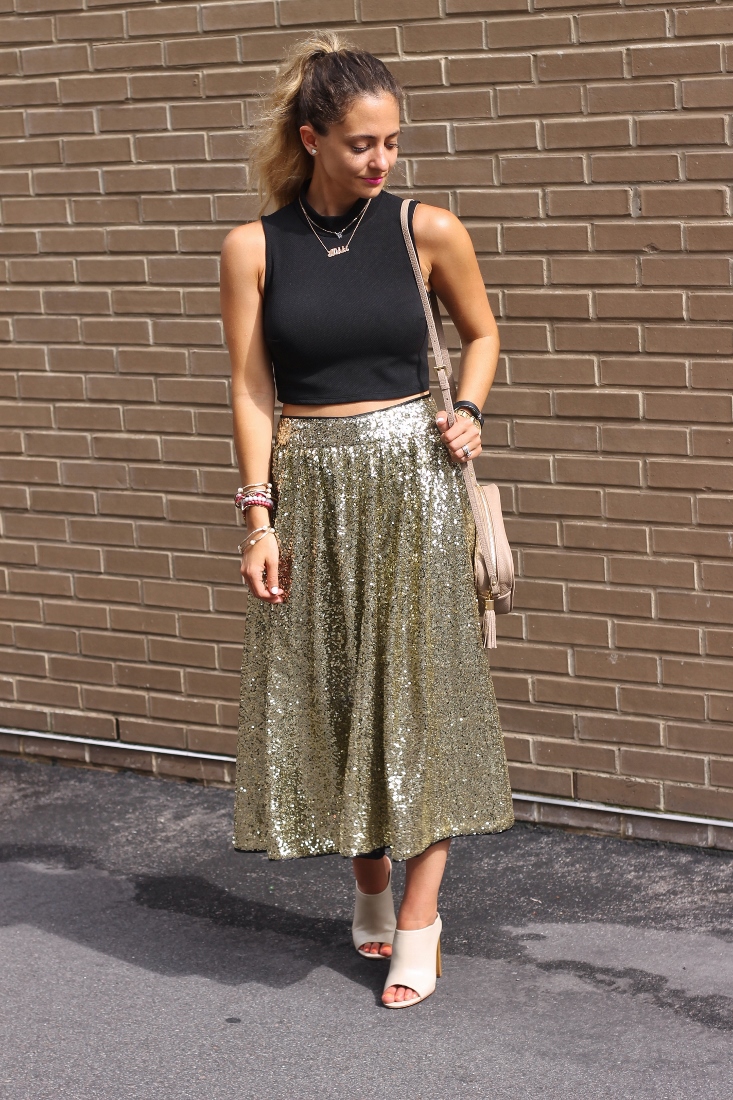 Mindy Mae's Market Gold Sequin Skirt