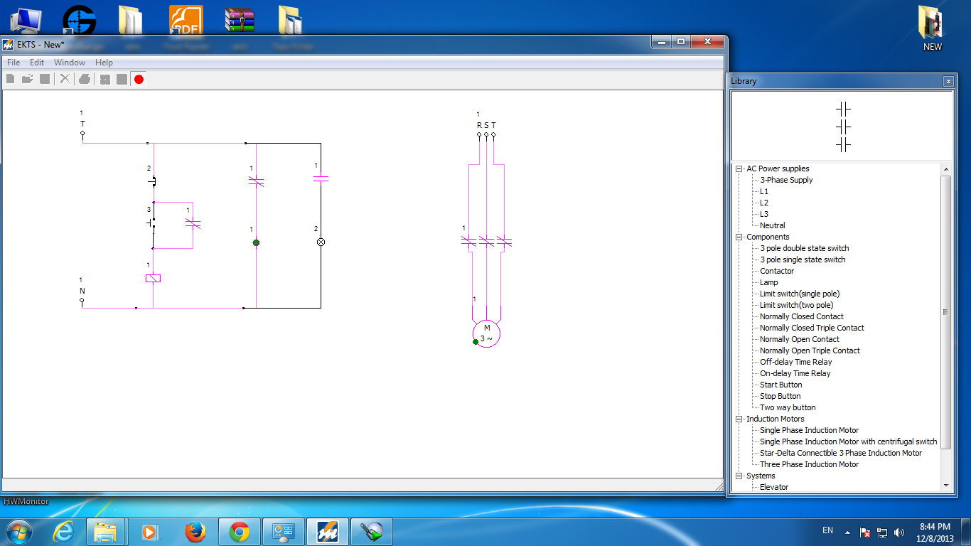 شرح برنامج Ekts المستخدم فى رسم دوائر التحكم الالى كنترول امثلة عملية موقع الهندسة الكهربية