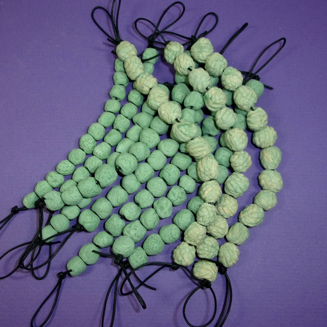 Blue Green Porcelain BLOB Beads