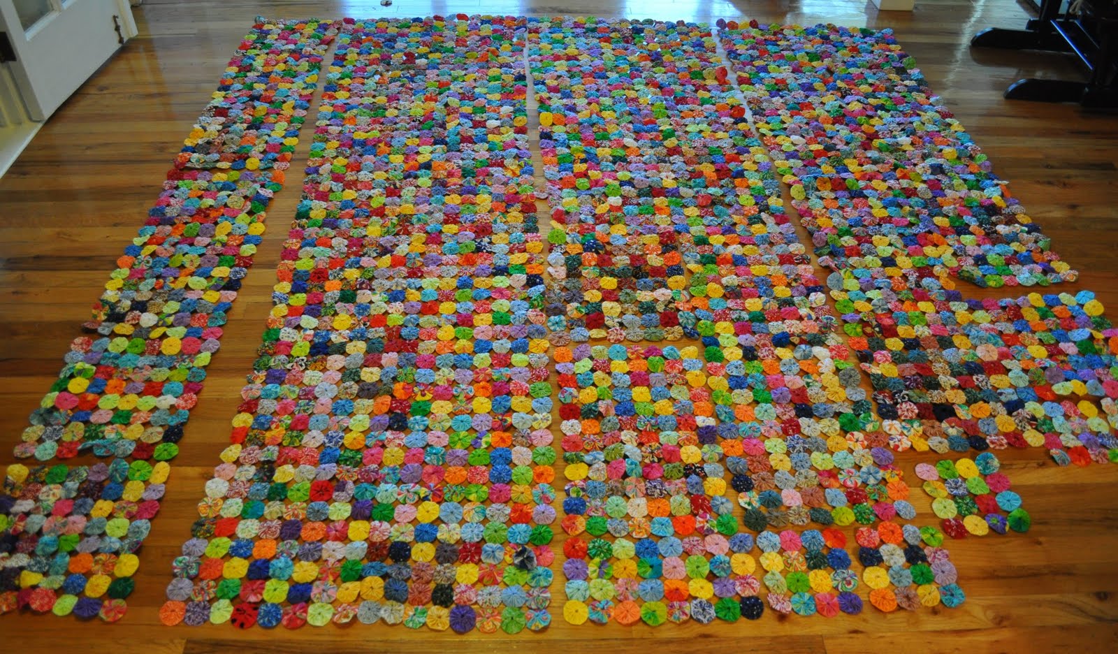 audreypawdrey WIP YoYo Quilt