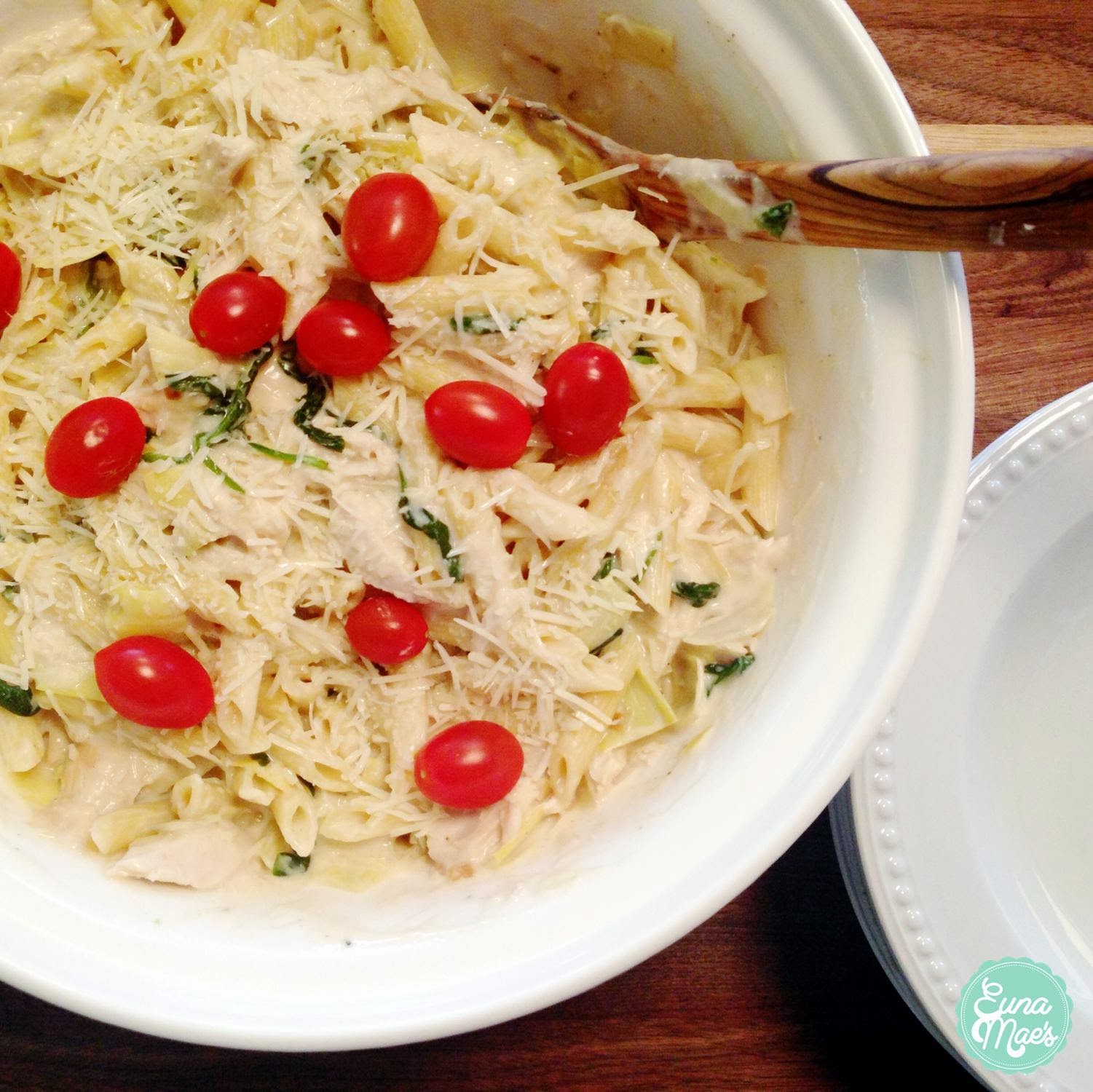 Euna Mae's euna mae's 30minute meals spinach artichoke chicken pasta
