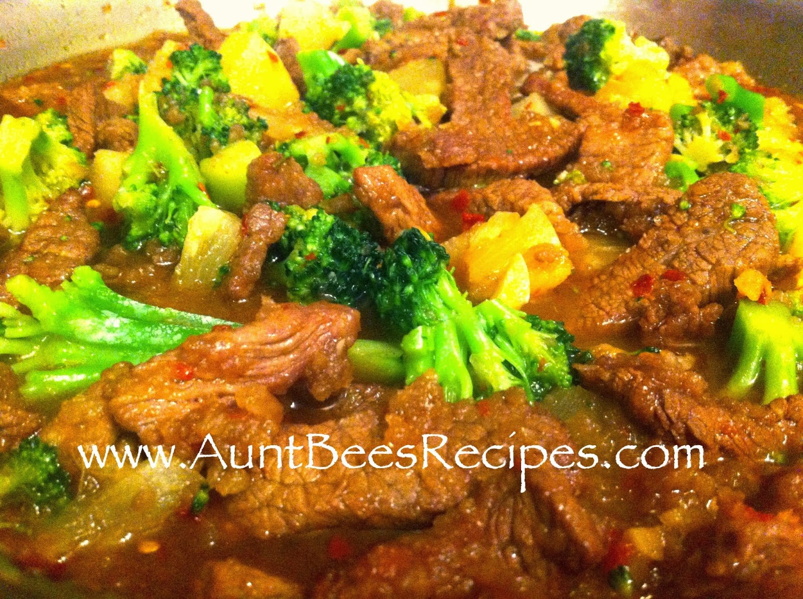 Peppery Pineapple Beef and Broccoli StirFry Aunt Bee's Recipes