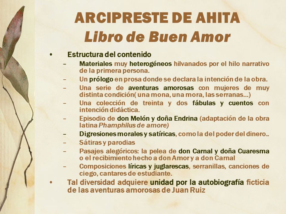 Queda escrito: por 3º A-B: Libro de Buen Amor: El Arcipreste de Hita