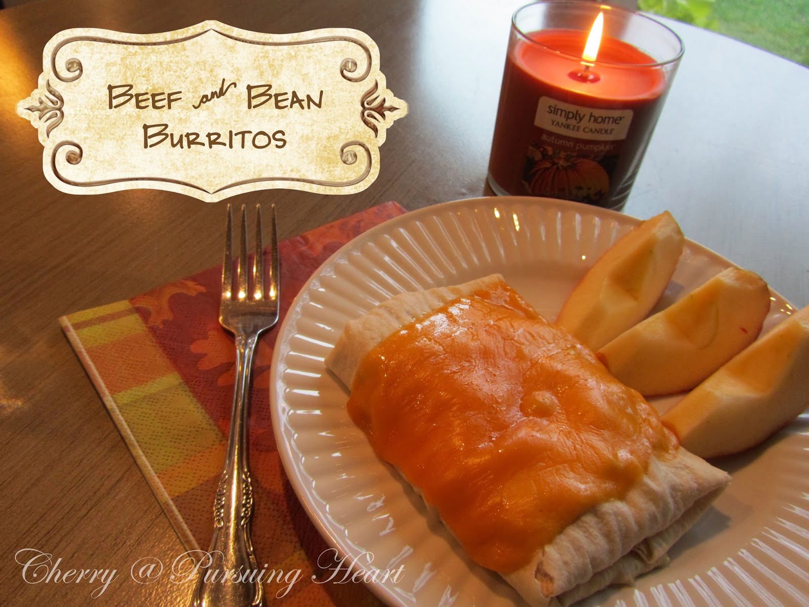 Pursuing Heart Beef and Bean Burritos {Freezer Fare}