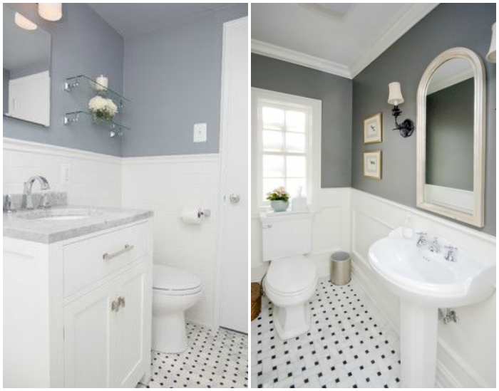 Macarons and Pearls Inspired by White & grey bathroom