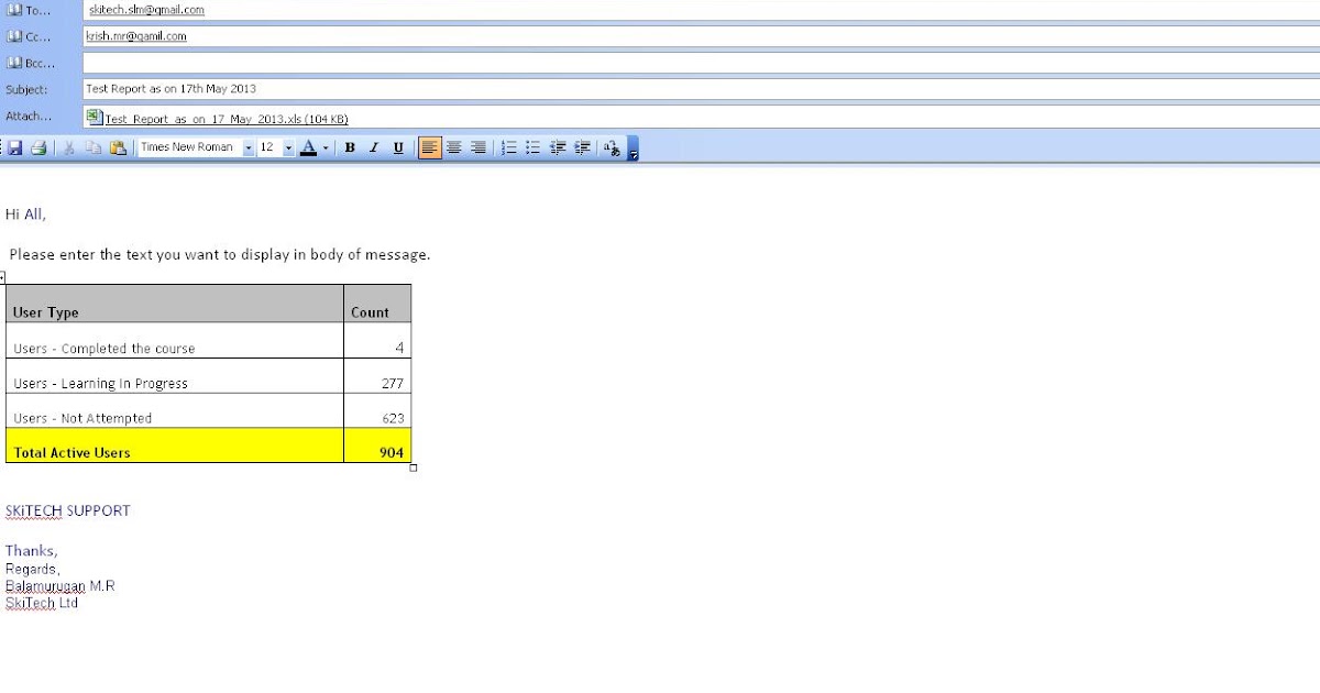 Rapido Aprender (RAw) Sending EMail with attachment (Excel sheet) using PHP