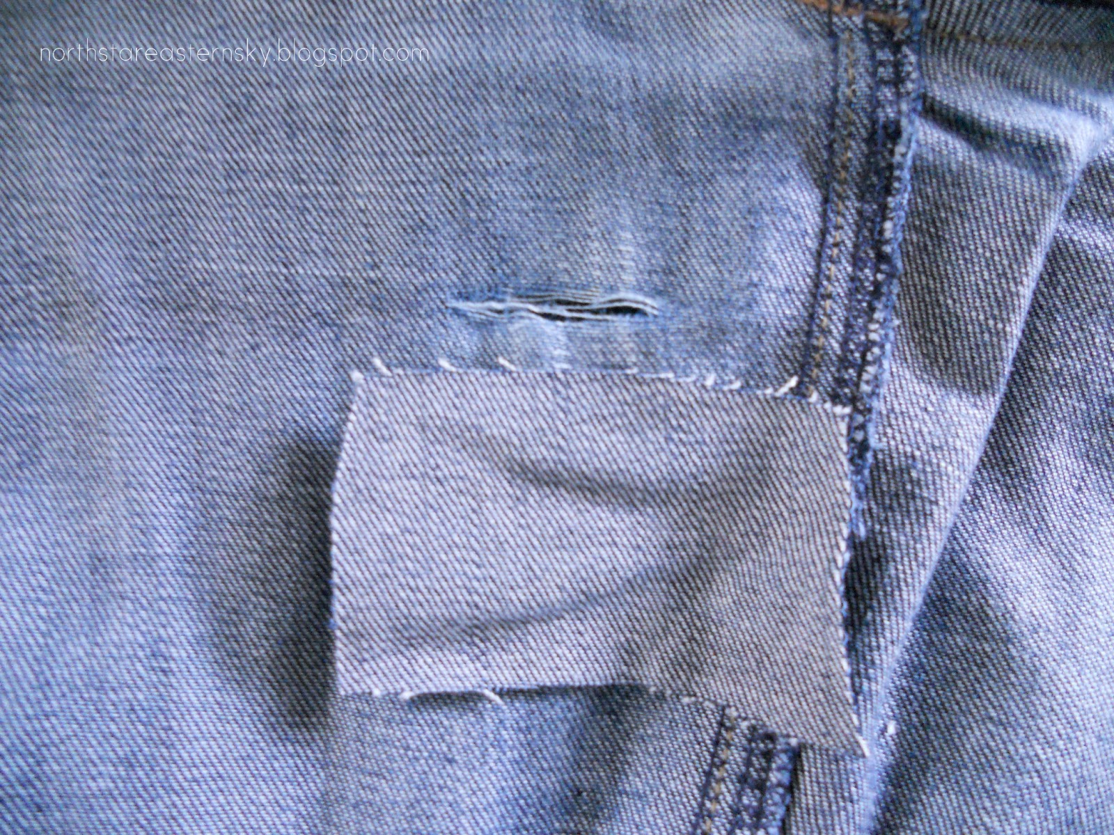 A North Star in an Eastern Sky: DIY Denim: Patching Inner Thigh Holes