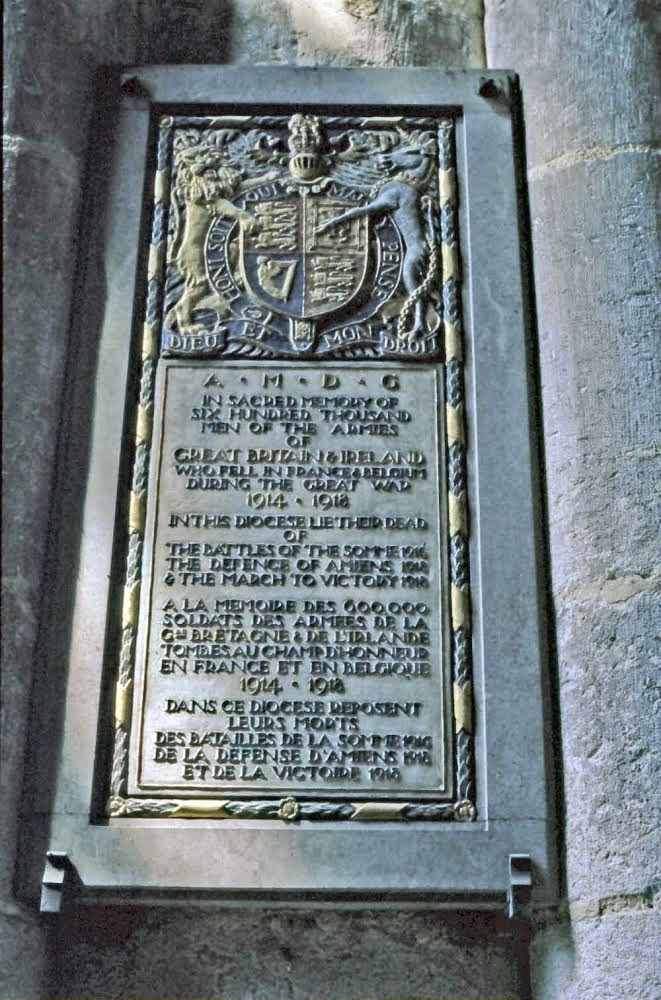 Roads to the Great War Amiens Cathedral War Memorial for the Allied