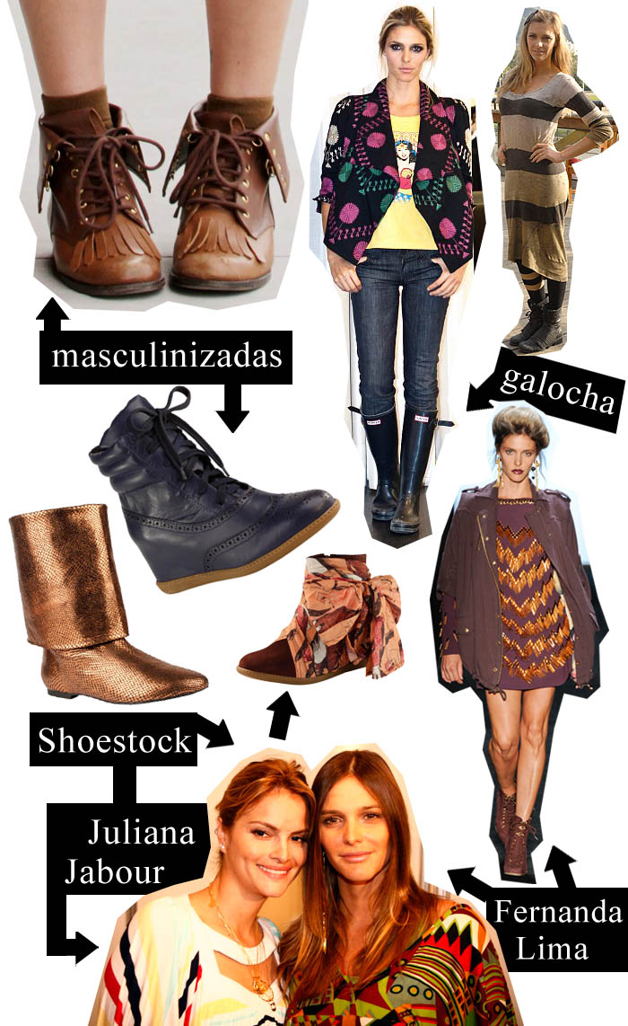 BOTA A BOTA_Fernanda Lima_Juliana Jabour_botas masculinizadas_botas com lenço_botas da juliana_as botas de Fernanda Lima_Bota coura de cobra_Galocha