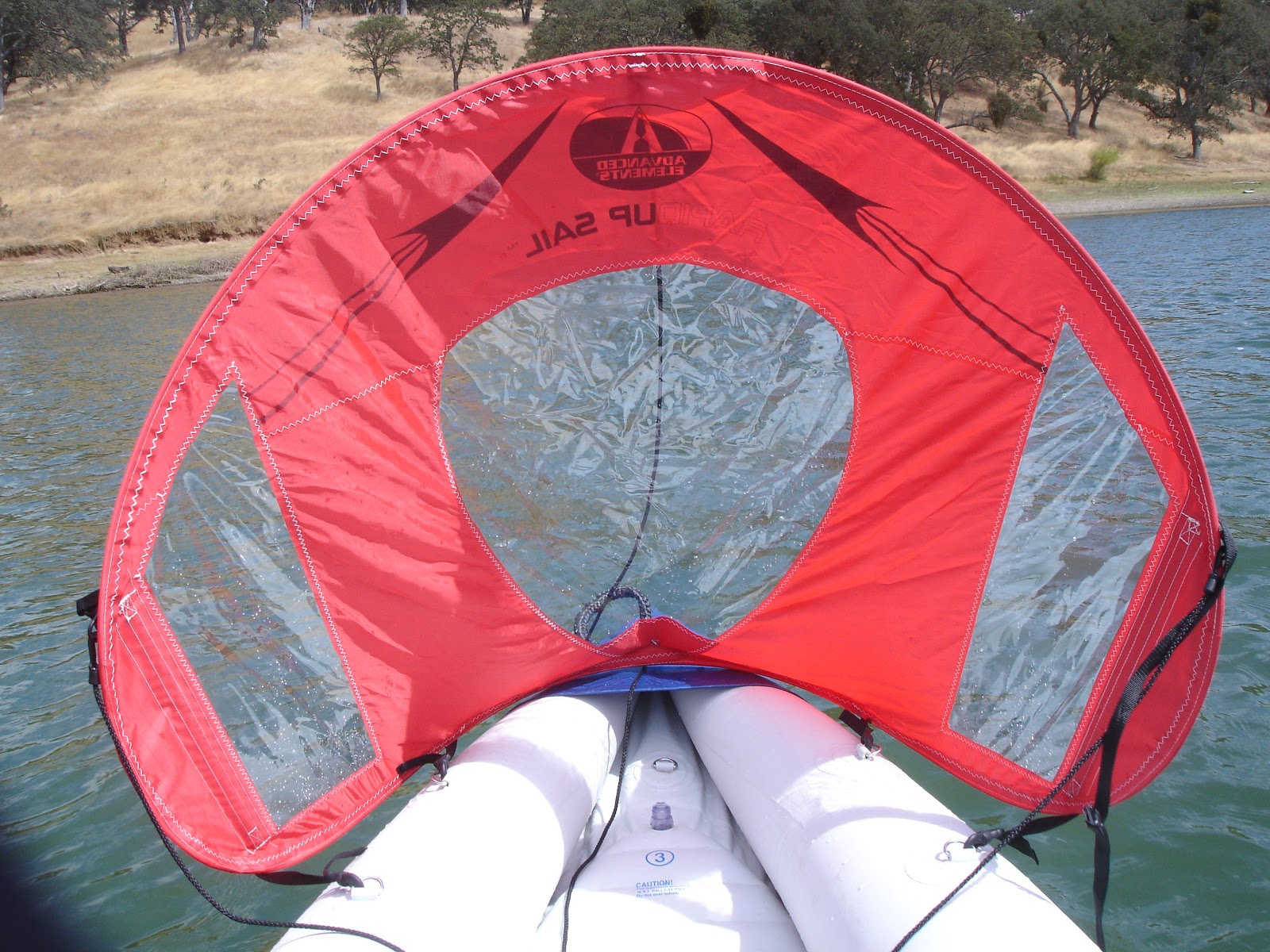 Inflatable Kayak Report Review of Advanced Elements RapidUp Kayak Sail