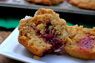 pb and j muffins on a plate