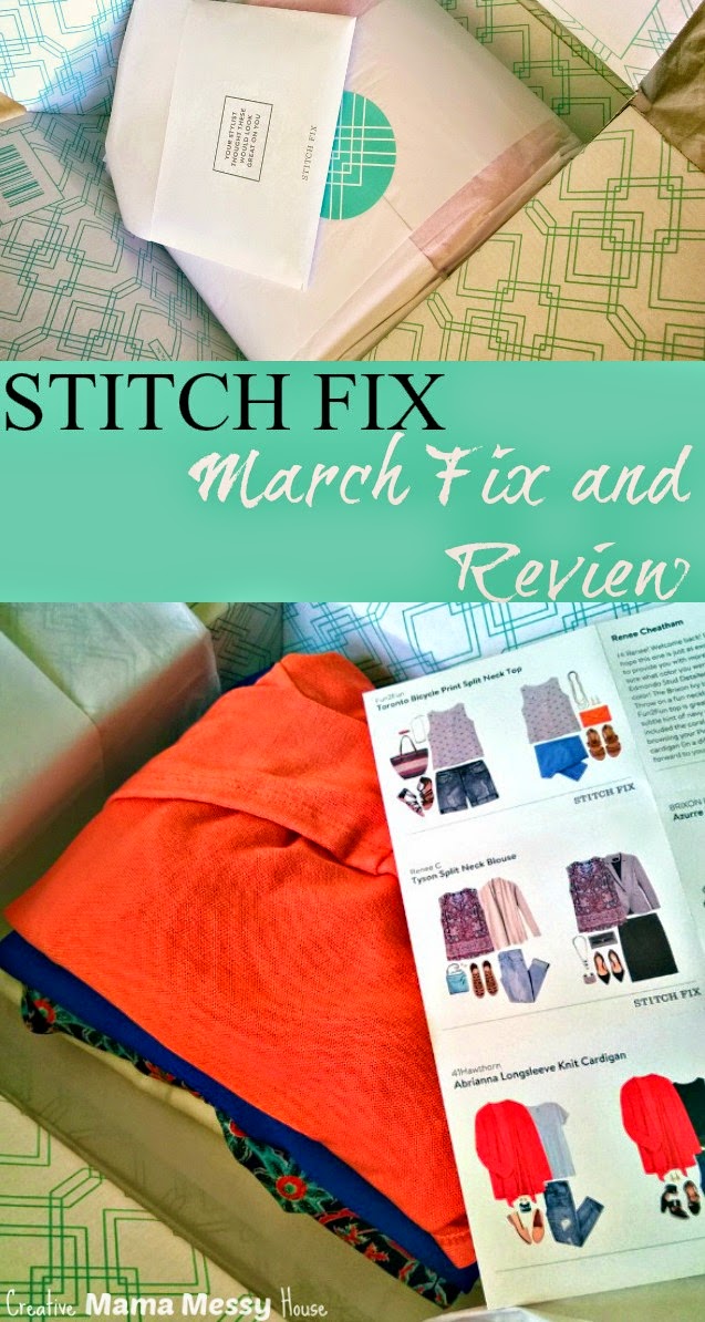 Creative Mama, Messy House Stitch Fix March Fix Review and Reveal