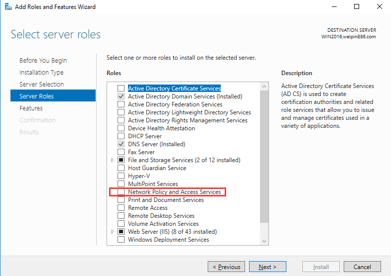 Window Server 2016 Configuring Radius Server