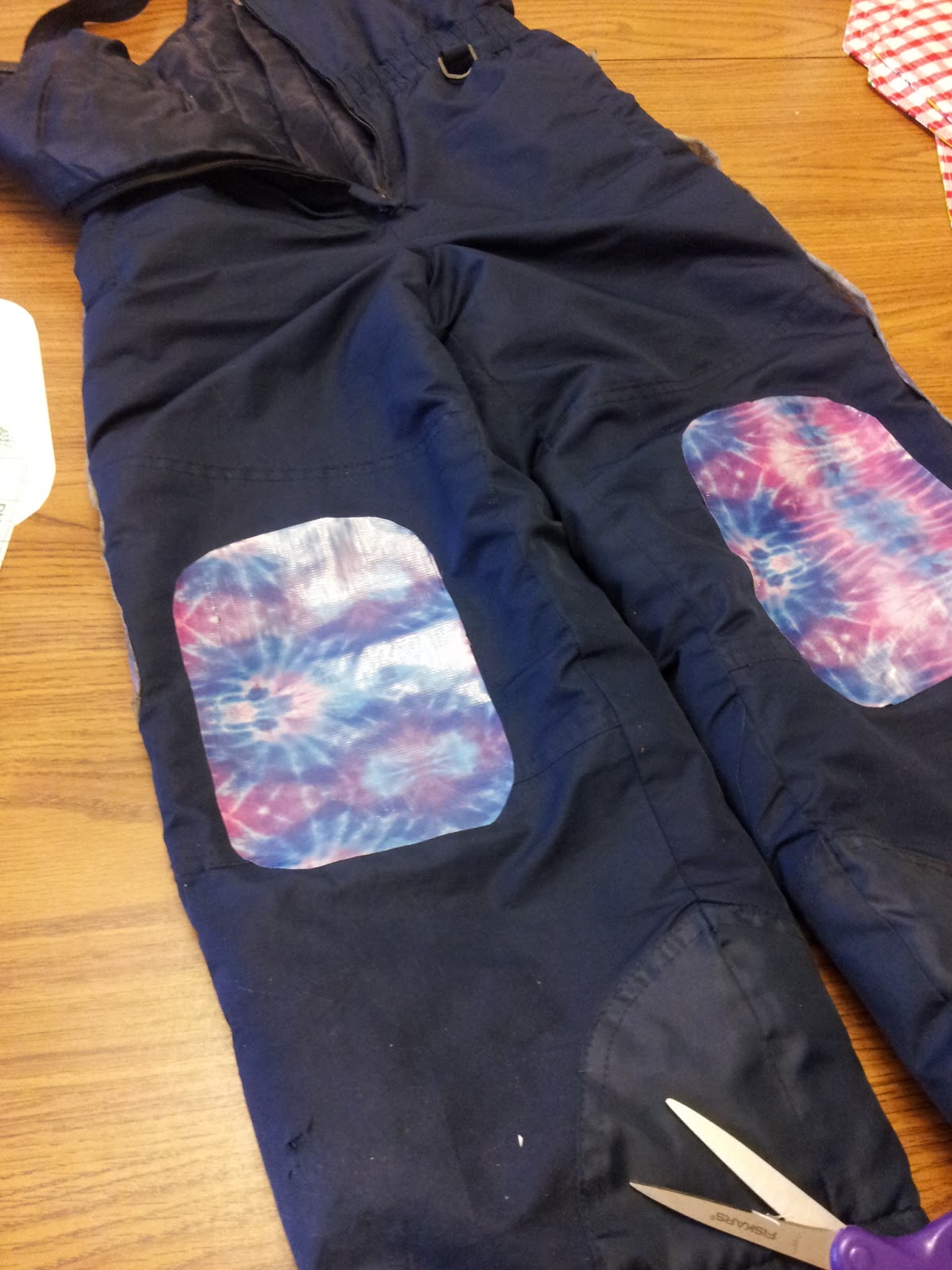 Another Broke Mom: Another Use for Duct Tape: Snow Pant Salvage