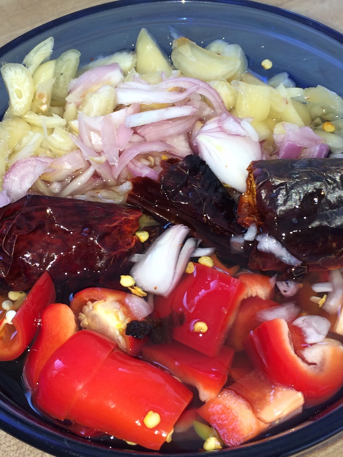 Nana's Blue and White Dishes Chile Vinegar Sauce