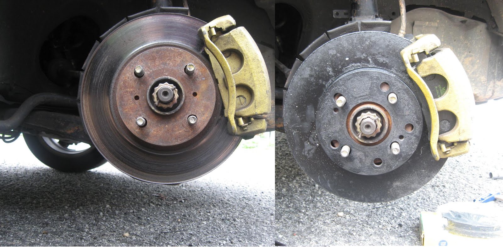 AE111 twin pot replacing front disc and brake pad Zerotohundred