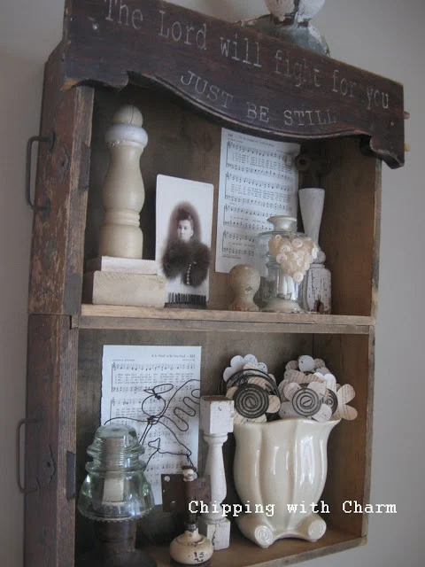 Old drawer shelves, by Chipping with Charm, featured on I Love That Junk