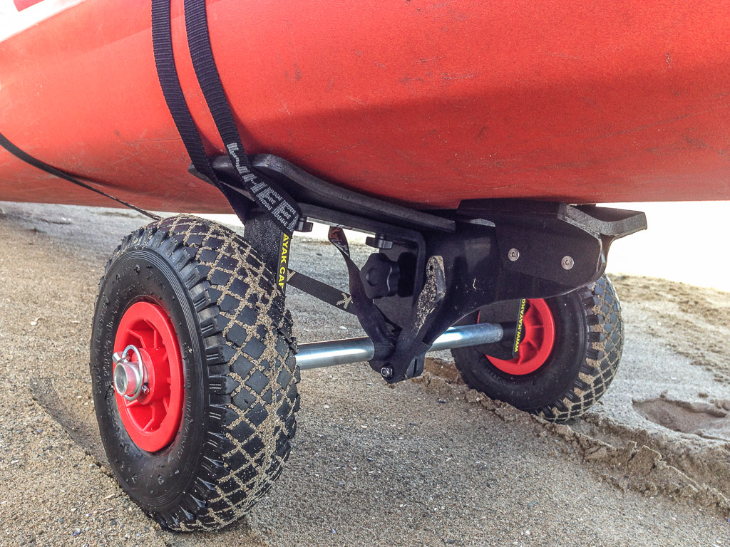 Sea kayaking with KCS Expedition kayak trolley test