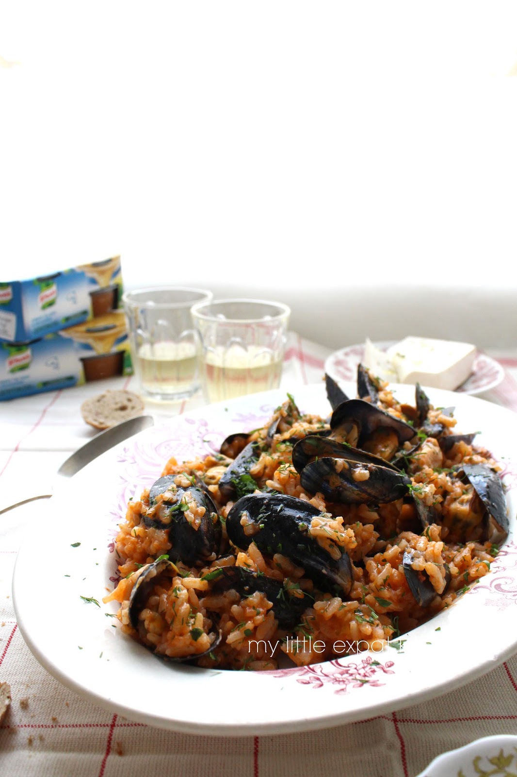 My Little Expat Kitchen Midopilafo Greek mussel pilaf with tomatoes