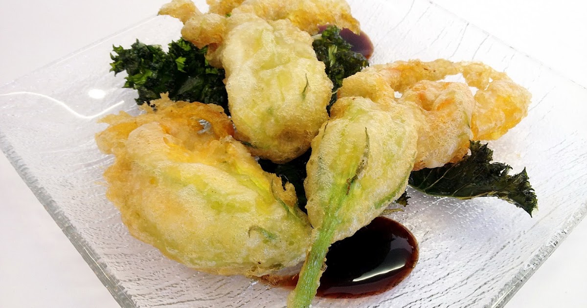 Marthese Seasonal Food Tempura Battered Zucchini Flowers with Lemon