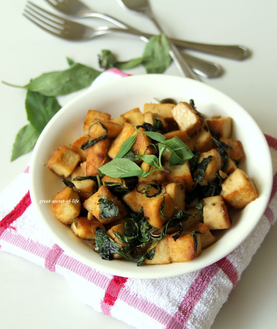 Vegan Basil Tofu Greatsecretoflife