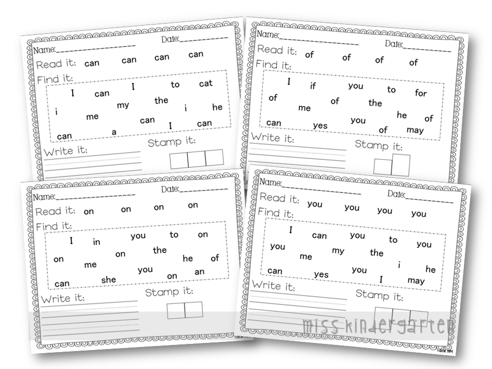 Sight Words - Miss Kindergarten
