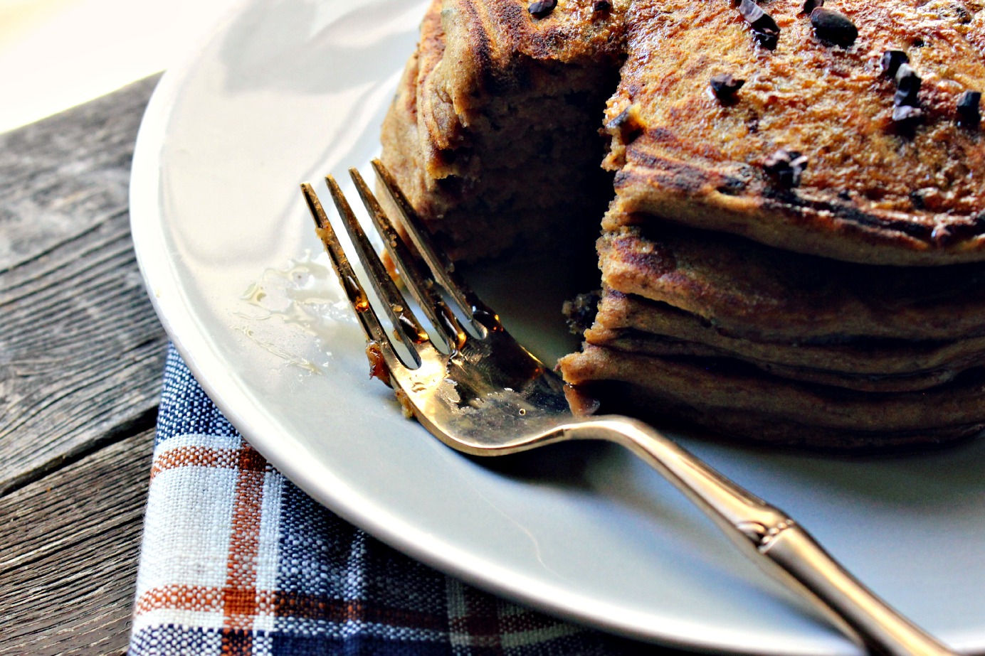 sweet miscellany Pumpkin Cacao Nib Pancake Stack