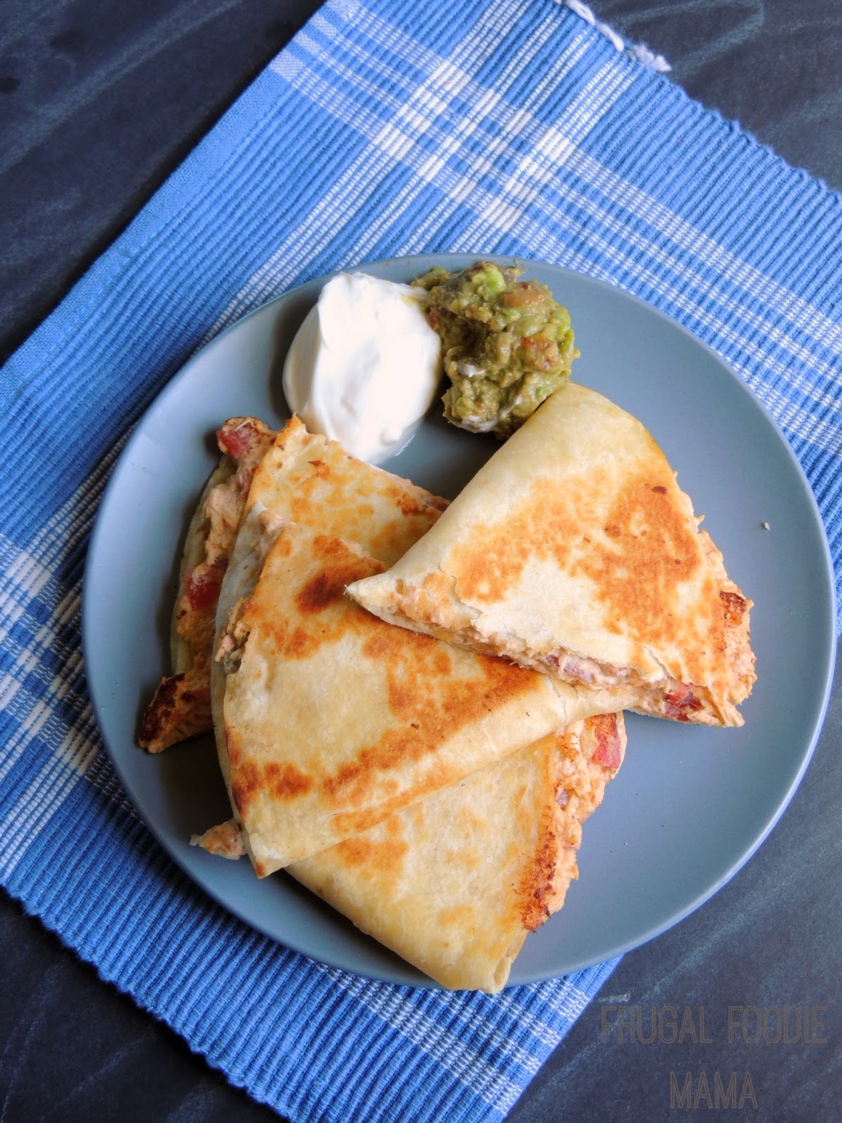 Frugal Foodie Mama Cream Cheese Chicken Quesadillas