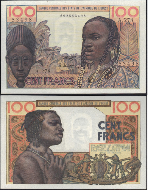West African States 100 Francs P #101Ag  - A for Ivory Coast
