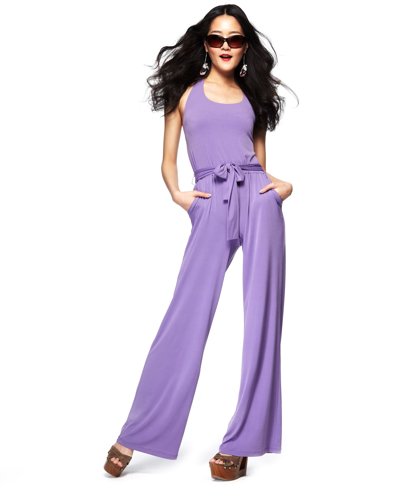 macy's purple jumpsuit