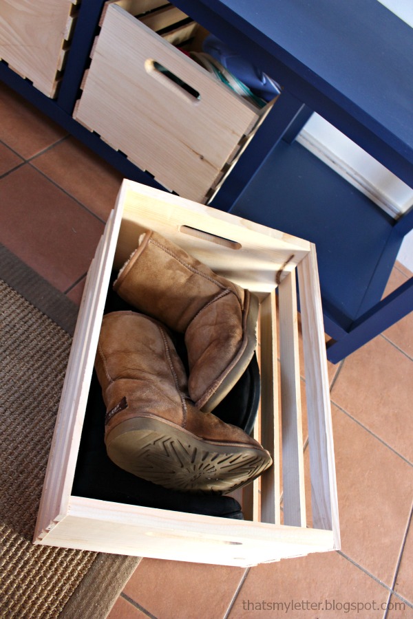 That's My Letter DIY Shoe Storage Bench